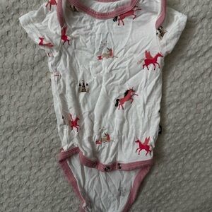 Kyte Baby Pink and White Unicorn Shortie